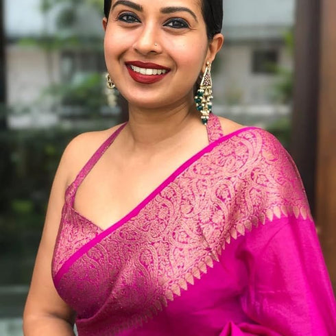 Vasthrlay Kanjivaram Kanchipuram Banarasi Yatri Saree With Blouse Piece