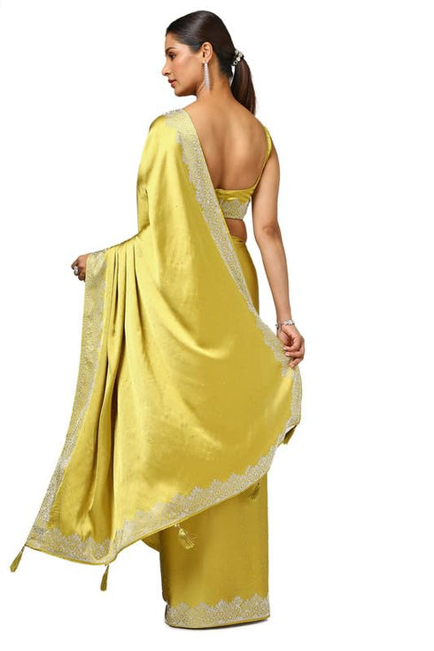 Vasthrlay Black Satin Saree