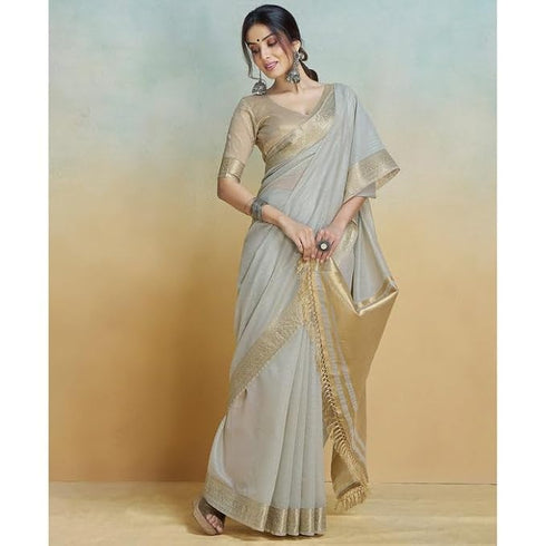 Vasthrlay Women's Cotton Unstitched Skin Friendly Saree