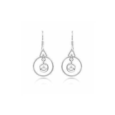 Zyrene 925 Sterling Silver Circle Drop Earrings for Women