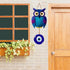 Blue Owl with Evil Eye Charm MDF Home Wall Decor MDF Wall Hanging