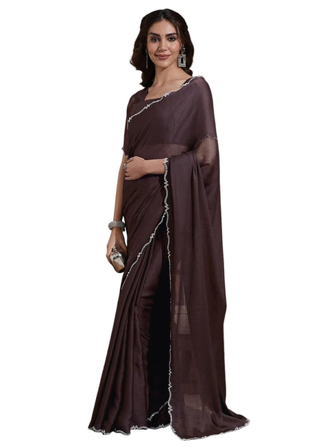Vasthrlay Georgette Weaving Dusty Saree