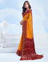 Vasthrlay Bandhani Printed Chiffon Orange Saree