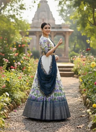 Vasthrlay Indian Traditional Kanjivaram Half Saree Silk Lehenga Choli
