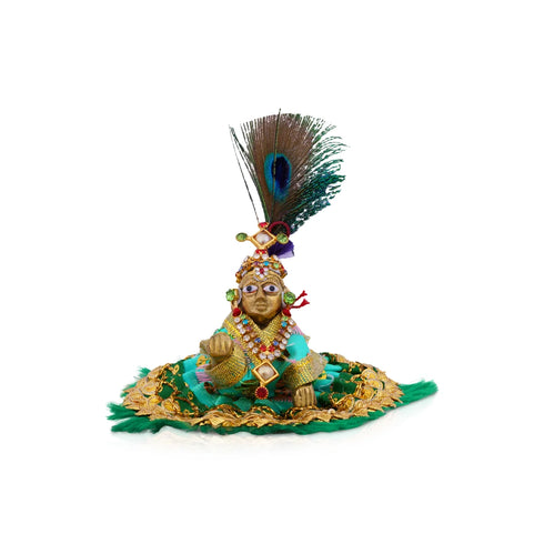 Giri Crawling Krishna With Decoration For Pooja