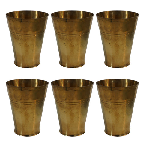 Pure Brass Small Drinking Glass | Pack of 6