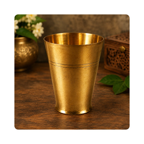 Pure Brass Plain Lassi Glass | Pack of 4
