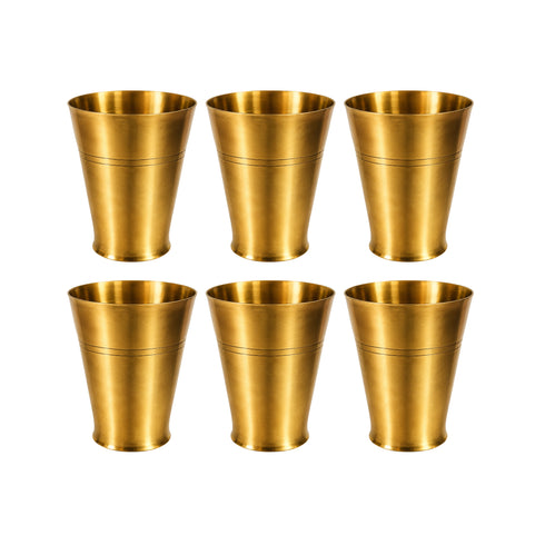 Pure Brass Small Drinking Glass | Pack of 6