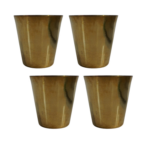 Pure Brass Small Drinking Glass | Pack of 4