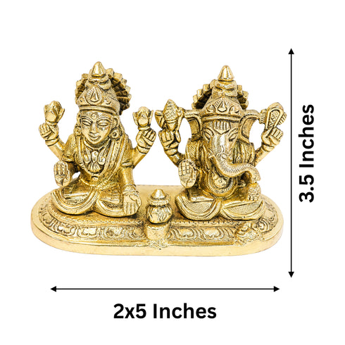 Brass Lakshmi Ganesh Murti for Worship 930g
