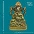 Tamas Brass Lord Ganesha Enjoying Modak - Statue/Idol (Green)