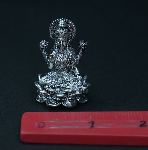 Pure Silver Antique Lotus Laxmi 53.18g By Mahita Collections