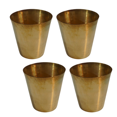 Pure Brass Small Drinking Glass | Pack of 4