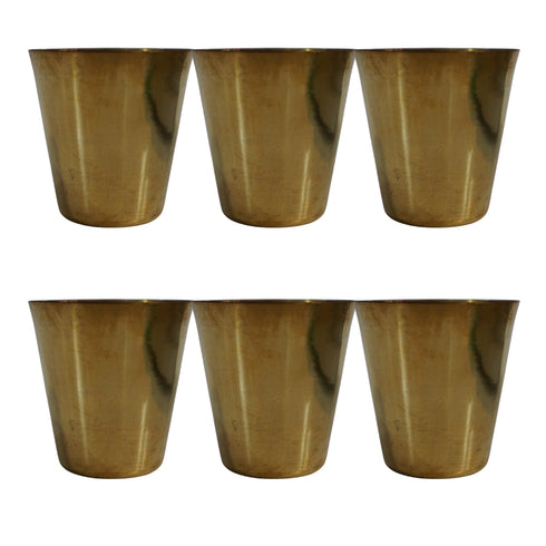 Pure Brass Small Drinking Glass | Pack of 6