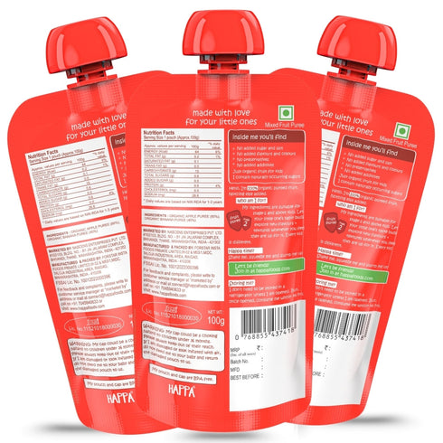 Happa Organic Baby Food Apple and Banana Puree
