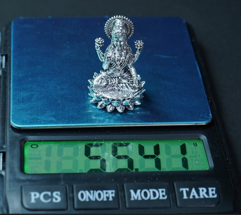 Pure Silver Antique Lotus Laxmi 55.41g By Mahita Collections