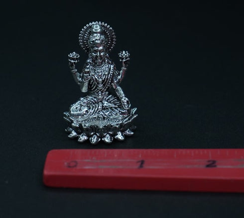 Pure Silver Antique Lotus Laxmi 55.41g By Mahita Collections