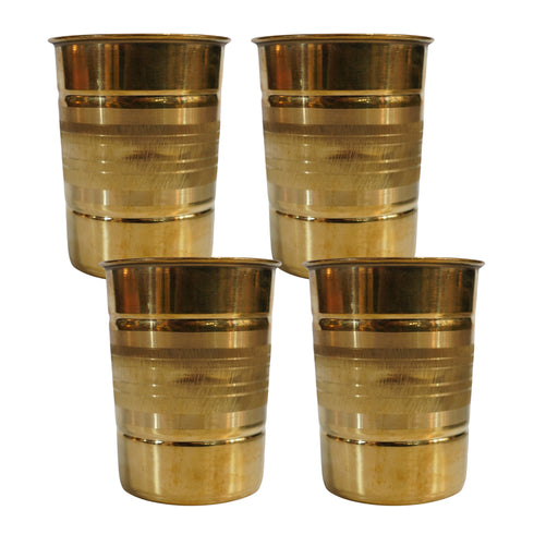 Pure Brass Tumbler Glass | Pack of 4