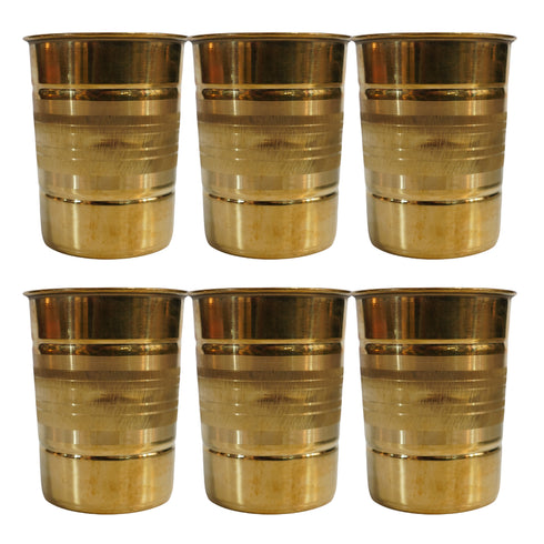 Pure Brass Tumbler Glass | Pack of 6