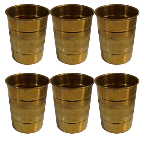 Pure Brass Tumbler Glass | Pack of 6