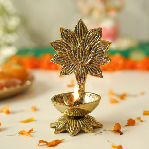 Brass Lotus Diya