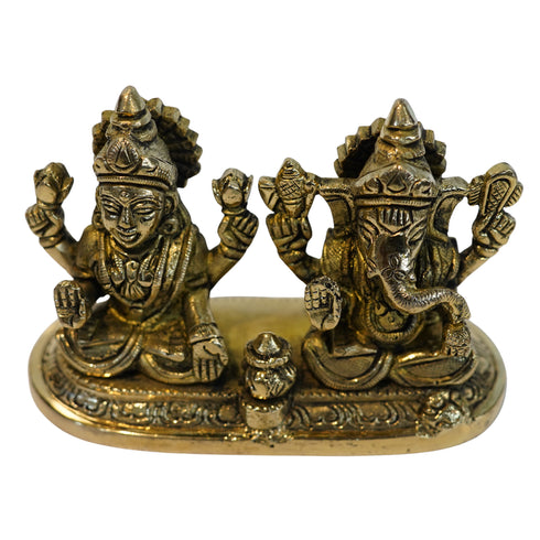 Brass Lakshmi Ganesh Murti for Worship 930g
