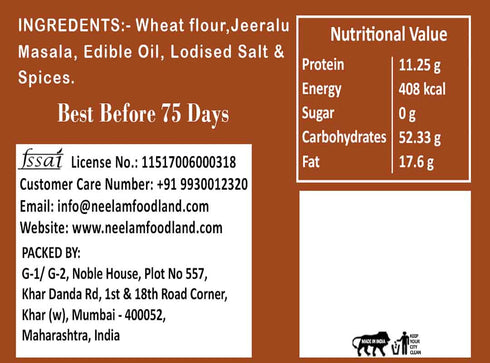 Neelam Foodland Whole Wheat Jeeralu Khakhra Mini