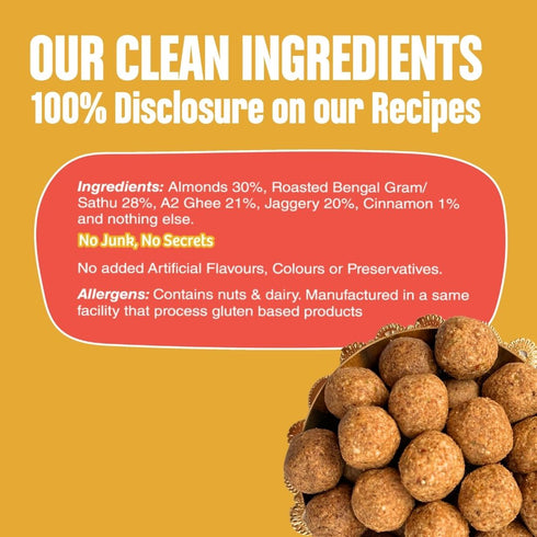 Early Foods Sathu Badam A2 Ghee Laddoos