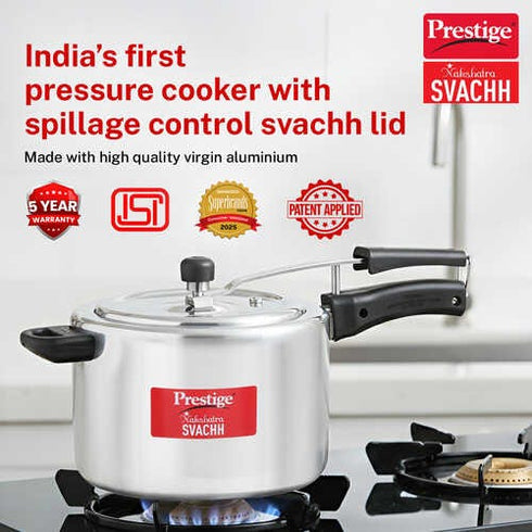 Prestige Nakshatra Svachh Aluminium Inner Lid Pressure Cooker 8 L