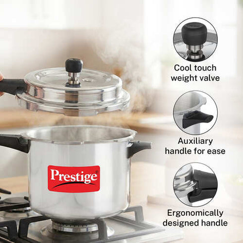 Prestige 5 Litre Aluminium Popular Svachh Outer Lid Pressure Cooker 5 L