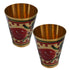 Pure Brass Flora Design Drinking Glass | Pack of 2
