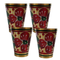 Pure Brass Flora Design Drinking Glass | Pack of 4