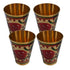 Pure Brass Flora Design Drinking Glass | Pack of 4