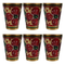 Pure Brass Flora Design Drinking Glass | Pack of 6