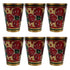 Pure Brass Flora Design Drinking Glass | Pack of 6