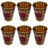 Pure Brass Flora Design Drinking Glass | Pack of 6