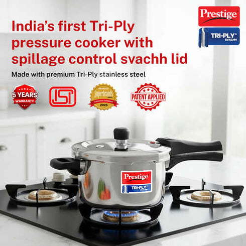 Prestige 3 Litre Triply Svachh Outer Lid Pressure Cooker 3 L