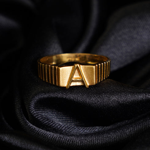 22 Carat Gold Initial Letter A Ring 4.32g by Mahita Collections