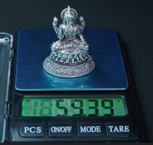 Pure Silver Antique Lotus Laxmi 59.39g By Mahita Collections