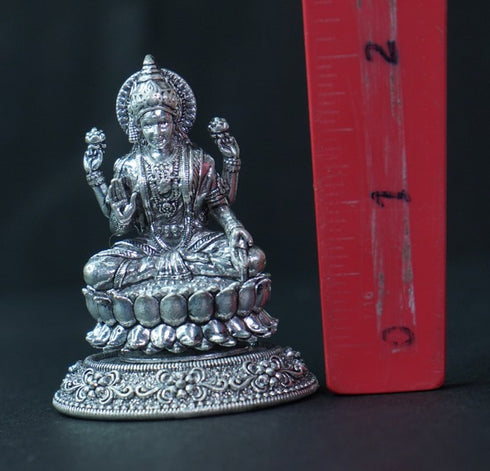 Pure Silver Antique Lotus Laxmi 59.39g By Mahita Collections