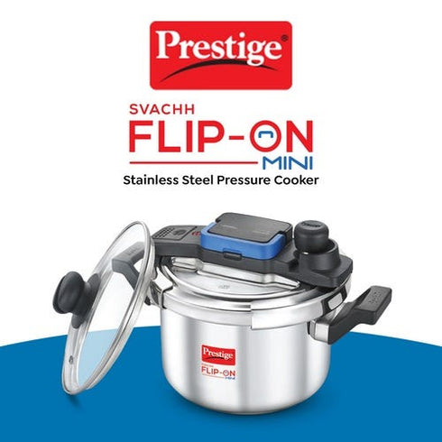 Prestige Svachh Flip-on Stainless Steel Gas And Induction Compatible Pressure Cooker 3 L
