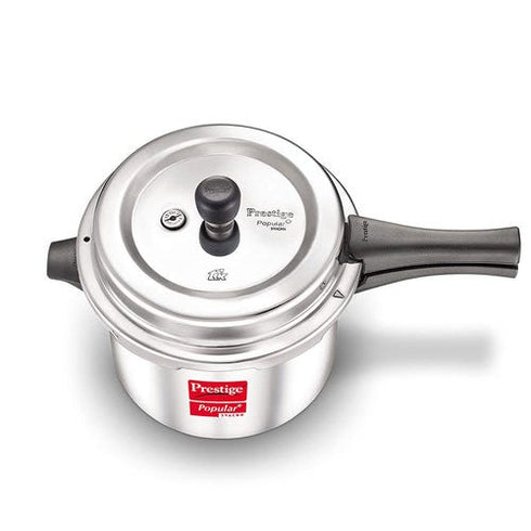 Prestige Popular Plus Svachh Virgin Aluminium Spillage Control Pressure Cooker 5 L Silver