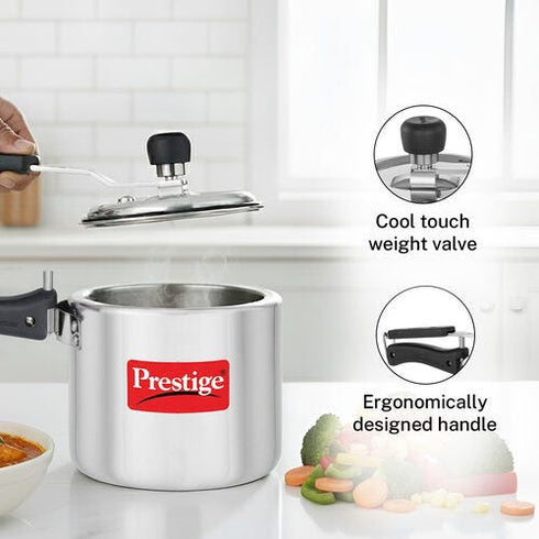 Prestige Nakshatra Plus Svachh Aluminium Spillage Control Pressure Cooker 2 L Silver