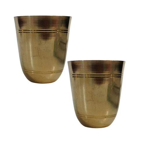 Pure Brass Bell Shape Water Glass | Pack of 2