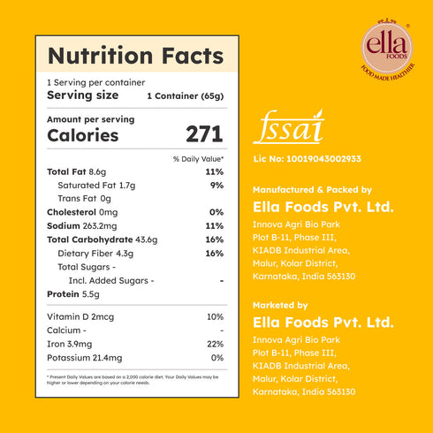 Ella Foods Instant Probiotic Poha |Added Pre & Probiotics