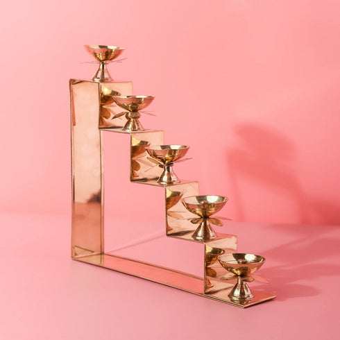 Samskara Home 5 Step Diya Stand