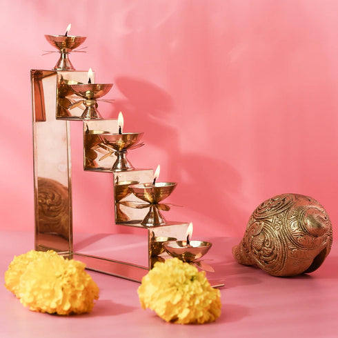 Samskara Home 5 Step Diya Stand