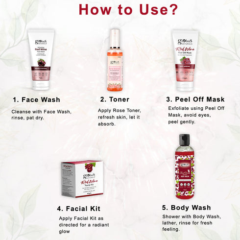 Globus Naturals Red Wine Festive Glow Gift Box Set of 5