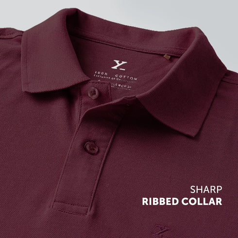 XYXX Nova Combed Cotton Polo T-shirts Merlot Maroon