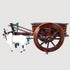 Handcrafted Teak Wood Bullock Cart Teapoy Set with Steel Bulls - Dark Brown Finish